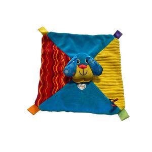 Tomy Lamaze Pippin The Puppy Colorful Textured Lovey Security Baby Blanket 11x11